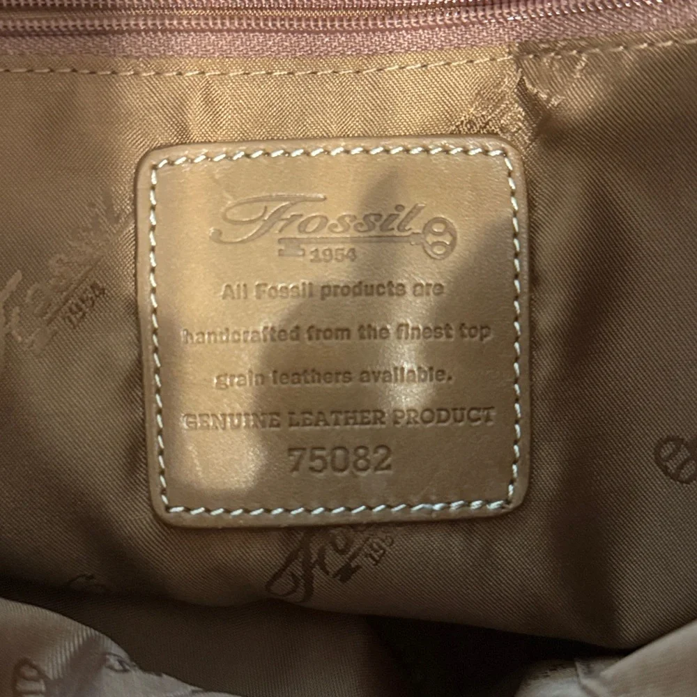 Fossil Pebble Leather Brown Shoulder Hobo Bag